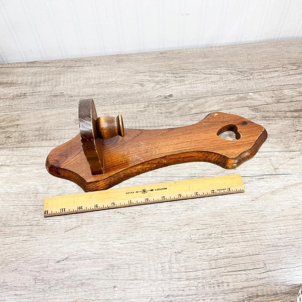 Vintage‎ Wooden Heart Wall Sconce Candleholder: Midcentury Modern Home Decor